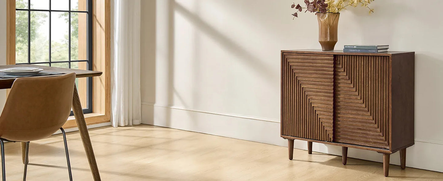 Coffee Bar Cabinet With Wine Racks And Adjustable Shelves
