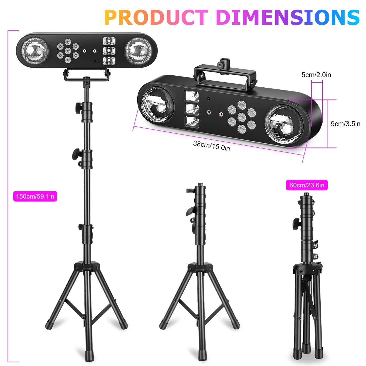 U'King Mini 5in1 Strobe Effect Light Remote Control Stage Light
