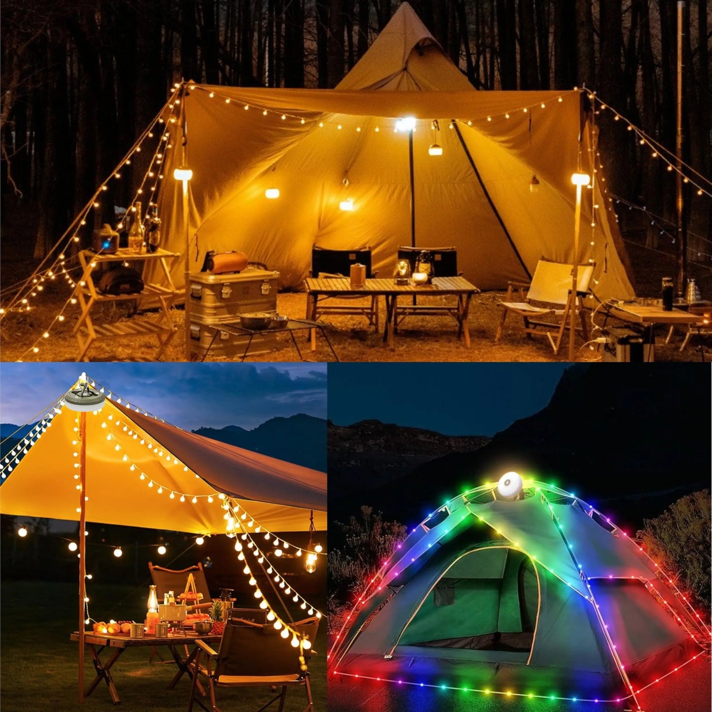 Christmas LED String Light With Rechargeable Lantern