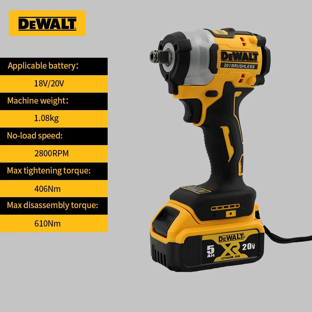 DEWALT DCF922 Brushless 20V Cordless Impact Wrench LED Light