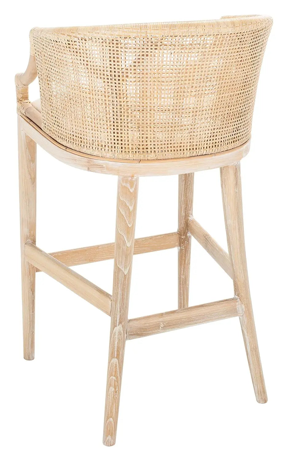 Brando 30-inch Fully Assembled Solid Wood Bar Stool - Tropical Coastal Natural Wash Legs Cushion Home Collection), Customized