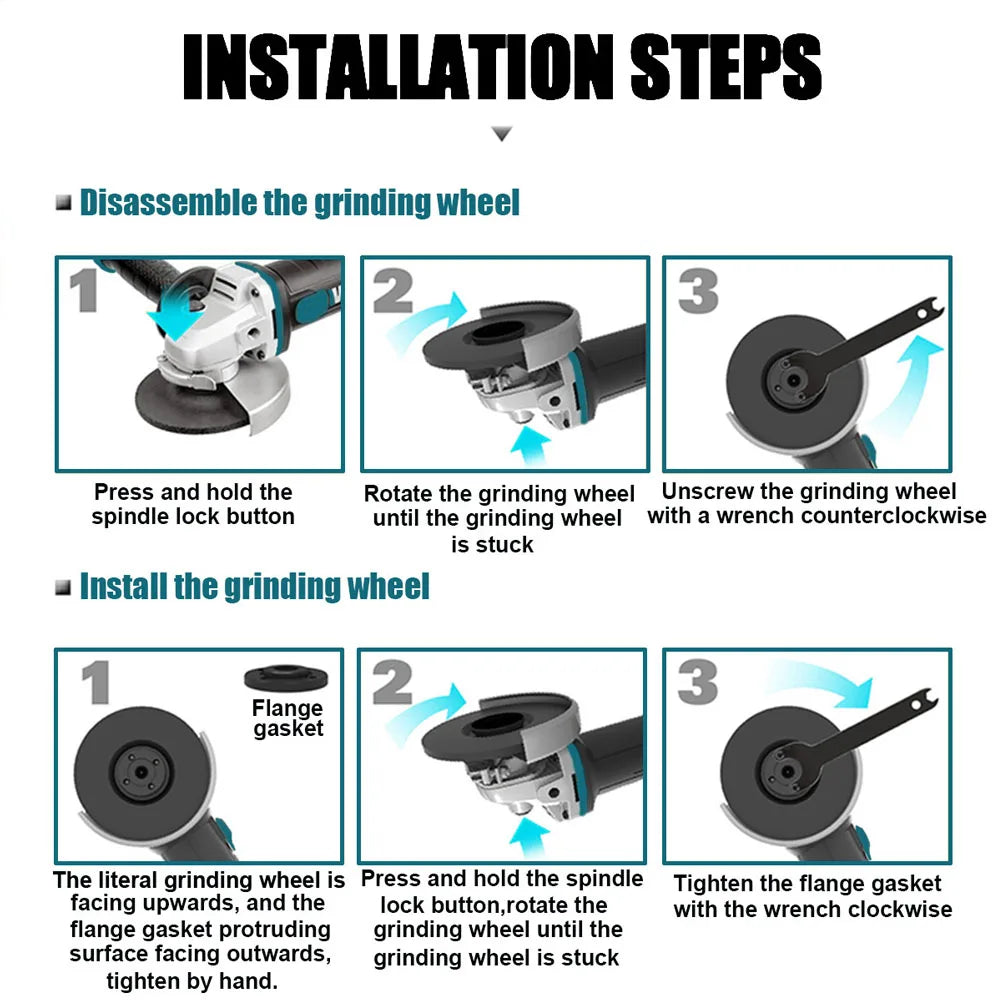 Magnitt Brushless Angle Grinder, Variable Speed, M14 Battery Included