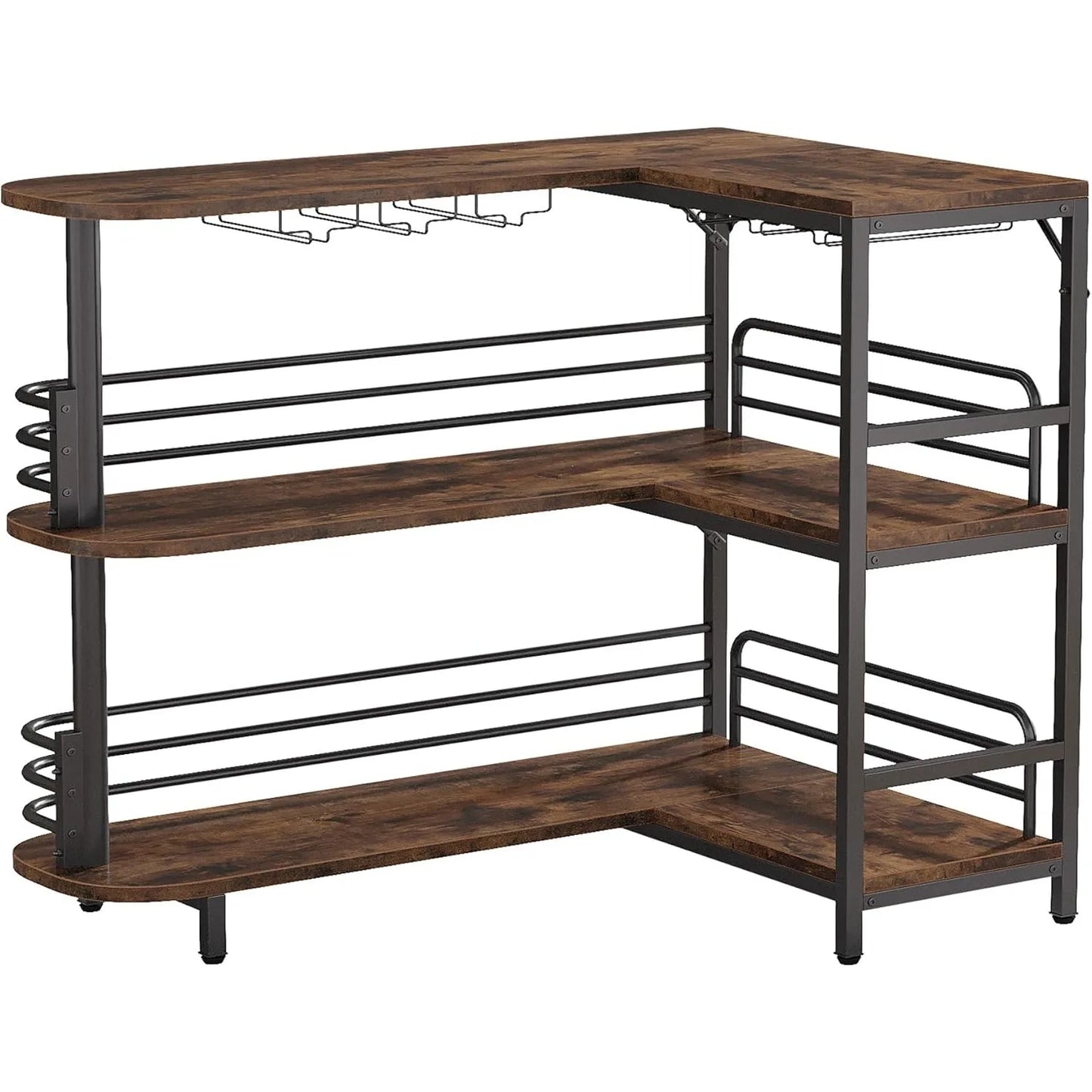 Little Tree L Shaped Home Bar With Three Tier Shelves