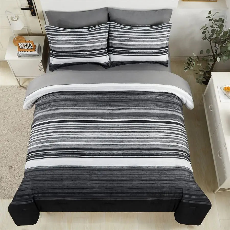 Bed In A Bag Stripe Comforter Set All Season Bedding