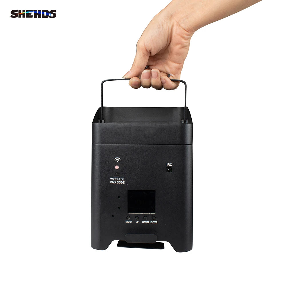 SHEHDS Wireless Battery PAR Light With Flight Case RGBWA UV