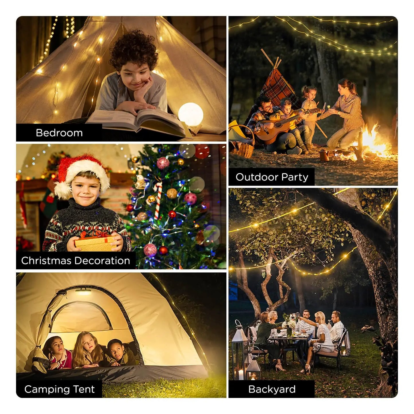 Christmas LED String Light With Rechargeable Lantern