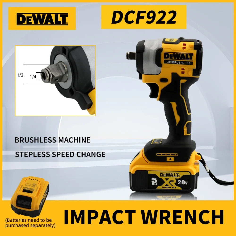 DEWALT DCF922 Brushless 20V Cordless Impact Wrench LED Light