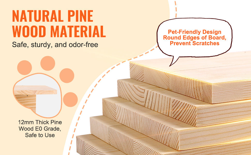 SucceBuy Wall Mounted Cat Shelves And Perches With Jumping Boards